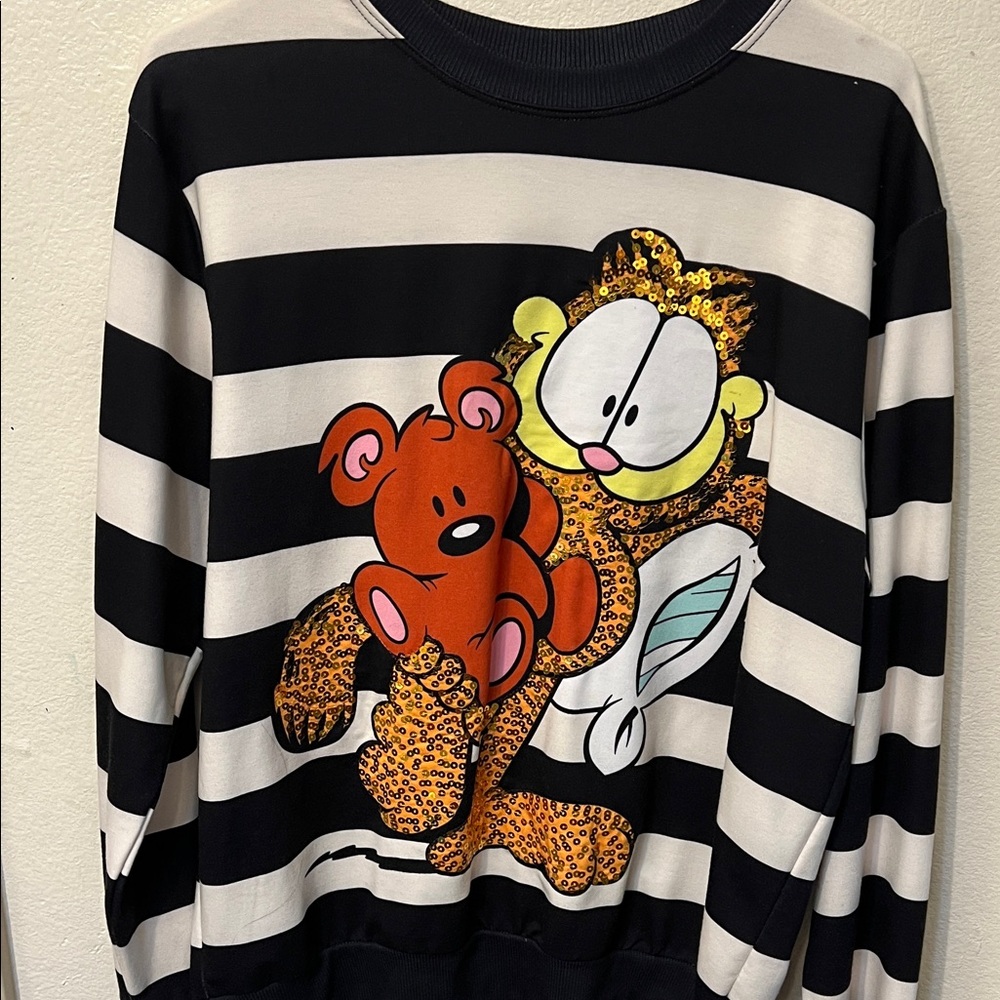 Striped Garfield and Bear Sweatshirt